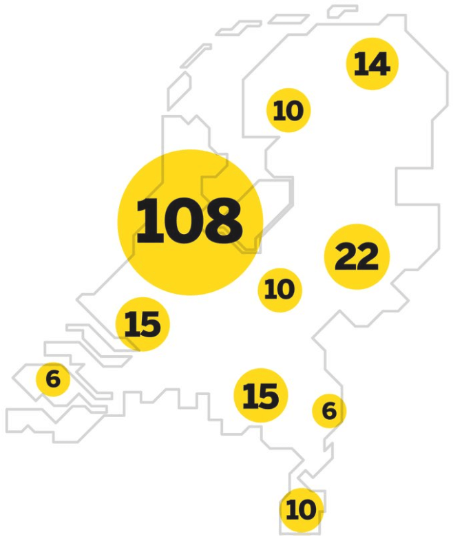 Datacenters in Nederland per regio