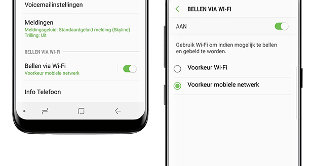 Mobiel bellen via WiFi - Samsung