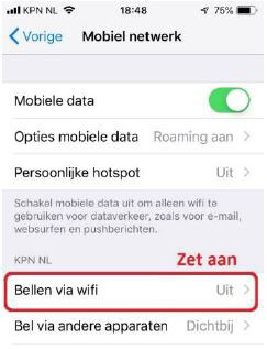 Mobiel bellen via WiFi - iOS iPhone stap 4
